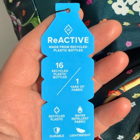 Vera Bradley Teal Floral Rolling Travel Bag - Picture 4 of 16